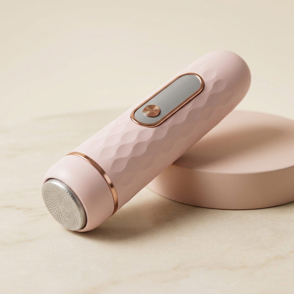 Pink electric callus remover product ad